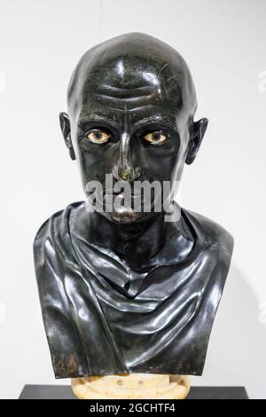 Publius Cornelius Scipio Africanus (236/235–183 av. J.-C.) Roman General bronze Herculanum, Villa du Papyri 1er siècle av. J.-C. Banque D'Images