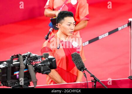 Shizuoka, Japon. 8 août 2021. Yudai Nitta (JPN) Cyclisme : les demi-finales de Keirin hommes pendant les Jeux Olympiques de Tokyo 2020 au Vélodrome d'Izu à Shizuoka, Japon . Credit: Shuraro Mochizuki/AFLO/Alamy Live News Banque D'Images