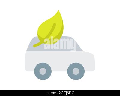 voiture électrique eco véhicule zéro émission unique icône isolée avec illustration vectorielle de style plat Banque D'Images