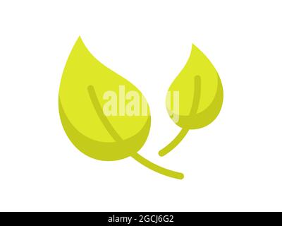 une feuille verte laisse une icône isolée eco avec illustration vectorielle de style plat Banque D'Images