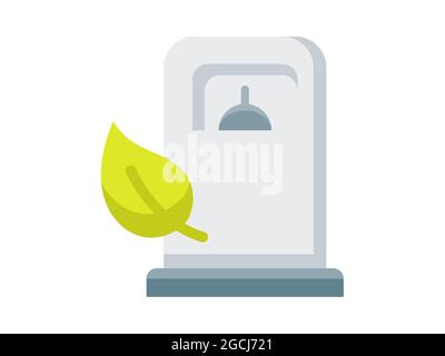 station-service eco écologique bio énergie icône isolée unique avec illustration vectorielle plate Banque D'Images