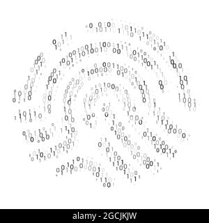 Code binaire d'empreinte digitale. Identification numérique. Accès aux données ou vérification. Illustration vectorielle Illustration de Vecteur