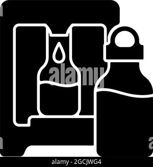 Icône en forme de glyphe noir de la station de remplissage d'eau en libre-service Illustration de Vecteur