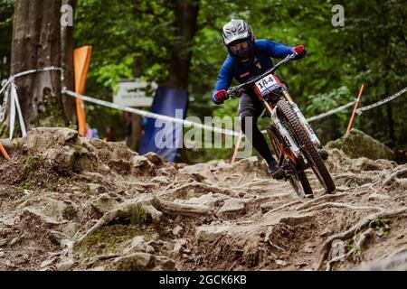 Veronika WIDMANN d'Italie, 3e place élite femmes, lors des Championnats d'Europe de descente MTB 2021 de l'UEC, événement cycliste le 8 août 2021 à Maribor, Slovénie - photo Olly Bowman / DPPI Banque D'Images