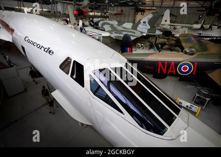 Duxford Imperial War Museum Photographie par Brian Harris 5 août 2021 IMW Duxford, Cambridgeshire Angleterre. Bac/aérospatiale Concorde 101 en démonstration Banque D'Images