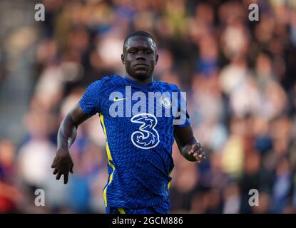 Bournemouth, Royaume-Uni. 27 juillet 2021. Malang Sarr, de Chelsea, lors du match amical avant la saison 2021/22 entre l'AFC Bournemouth et Chelsea au stade Goldsands, à Bournemouth, en Angleterre, le 27 juillet 2021. Photo d'Andy Rowland. Crédit : Prime Media Images/Alamy Live News Banque D'Images