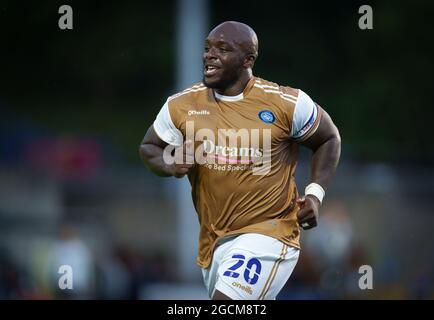 High Wycombe, Royaume-Uni. 28 juillet 2021. Adebayo Akinfenwa de Wycombe Wanderers lors du match de pré-saison 2021/22 entre Wycombe Wanderers et Leicester City à Adams Park, High Wycombe, Angleterre, le 28 juillet 2021. Photo d'Andy Rowland. Crédit : Prime Media Images/Alamy Live News Banque D'Images