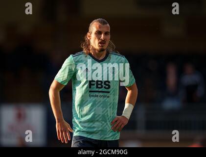 High Wycombe, Royaume-Uni. 28 juillet 2021. Caglar Soyuncu de Leicester City lors du match amical avant la saison 2021/22 entre Wycombe Wanderers et Leicester City à Adams Park, High Wycombe, Angleterre, le 28 juillet 2021. Photo d'Andy Rowland. Crédit : Prime Media Images/Alamy Live News Banque D'Images