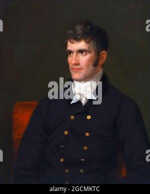 John C Calhoun (1782-1850), portrait de Charles Bird King (1785-1862) huile sur toile, 1845. Calhoun était un homme d'État américain de Caroline du Sud, qui a été vice-président des États-Unis à deux reprises. Il était un ardent défenseur de l'esclavage et avançait le concept des droits des minorités en politique, Banque D'Images