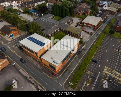 Hanley Stoke On Trent City Centre Aerial Drone View Inc The Potteries Shopping Centre Banque D'Images