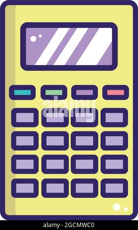 Icône de calculatrice isolée icône de fournitures scolaires Illustration de Vecteur