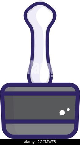 Icône de clip de reliure plat isolé Illustration de Vecteur