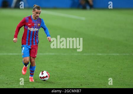 Antoine Griezmann du FC Barcelone en action lors du match de trophée Joan Gamper entre le FC Barcelone et le FC Juventus . Le FC Barcelona remporte 3-0 victoires sur le FC Juventus. Banque D'Images