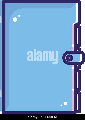 Icône de dossier plat isolé icône de fournitures scolaires Illustration de Vecteur