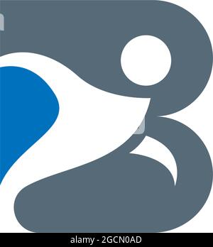 Lettre B logo icône design concept illustrateur Illustration de Vecteur