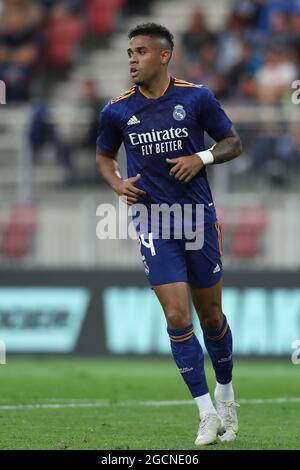 Klagenfurt, Autriche, le 8 août 2021. Mariano Diaz du Real Madrid pendant le match d'avant-saison au Worthersee Stadion, Klagenfurt. Le crédit photo devrait se lire: Jonathan Moscrop / Sportimage Banque D'Images