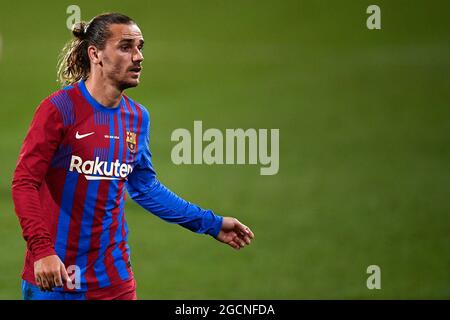 Sant Joan Despi, Espagne. 08 août 2021. Antoine Griezmann du FC Barcelone se présente pendant le match de football d'avant-saison entre le FC Barcelone et le FC Juventus. Le FC Barcelona a remporté 3-0 victoires sur le FC Juventus. Credit: Nicolò Campo/Alay Live News Banque D'Images