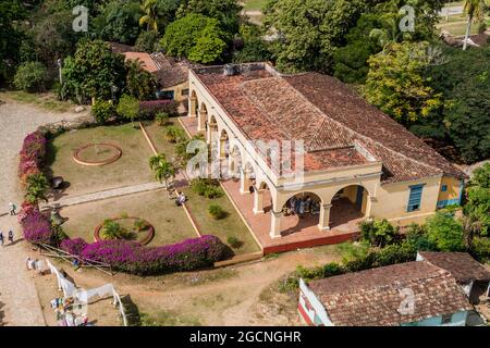 MANACA IZNAGA, CUBA - 9 FÉVRIER 2016 : ancien manoir colonial dans le village de Manaca Iznaga près de Trinidad, Cuba Banque D'Images