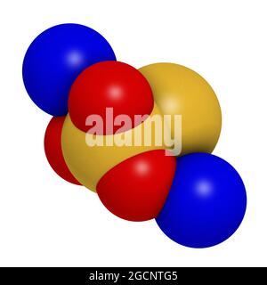 Thiosulfate de sodium, structure chimique. Rendu 3D. Les atomes le sont Banque D'Images