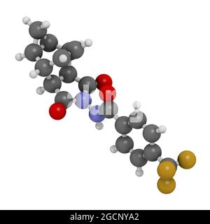 Molécule antivirale Tecovirimat. Rendu 3D. Banque D'Images