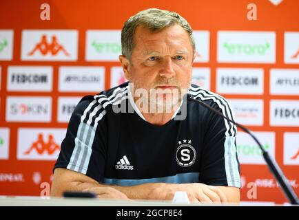 Monaco, Monte-Carlo - 09 août 2021: COMME Monaco contre AC Sparta Prague Conférence de presse au stade Louis II avec l'entraîneur Sparta Pavel Vrba. Mandoga Media Banque D'Images