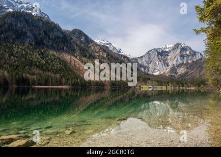 Vorderer Langbathsee, Hoellengebirge, Brunnkogel, Ebensee, Salzkammergut, Autriche Banque D'Images