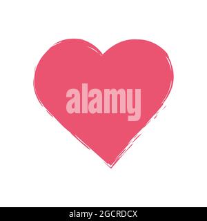 Simple cœur rouge vecteur isolé sur fond blanc. Illustration de Vecteur