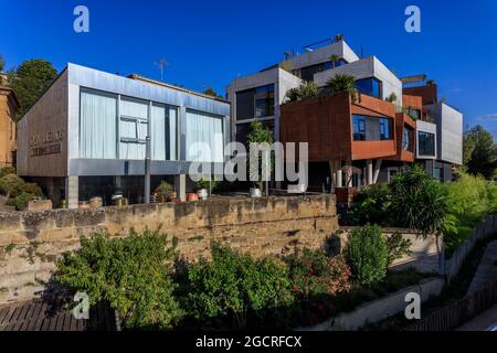 Cet hôtel de luxe Viura se trouve dans le village de Villabuena de Alava, au centre de la région viticole de Rioja. Espagne. Banque D'Images