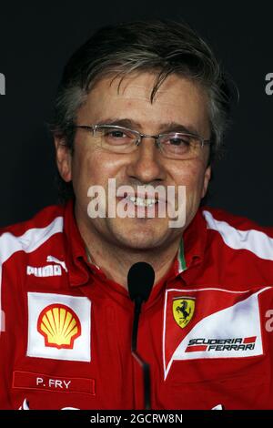 Pat Fry (GBR) Ferrari Directeur technique adjoint et Chef de l'ingénierie des courses à la Conférence de presse de la FIA. Grand Prix d'Italie, vendredi 7 septembre 2012. Monza Italie. Banque D'Images