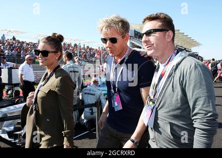 Gordon Ramsey (GBR) célèbre Chef sur la grille. Grand Prix des États-Unis, dimanche 18 novembre 2012. Circuit of the Americas, Austin, Texas, États-Unis. Banque D'Images