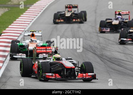 Sergio Perez (MEX) McLaren MP4-28. Grand Prix de Malaisie, dimanche 24 mars 2013. Sepang, Kuala Lumpur, Malaisie. Banque D'Images