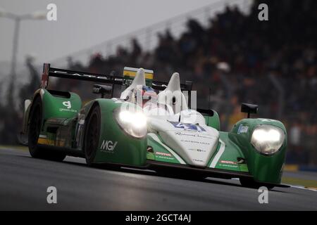 Alexander Rossi (USA) / Eric Lux (USA) / Tom Kimber Smith (GBR) Greaves Motorsport, Zytek Z11SN - Nissan. Le Mans 24 heures Test Day, dimanche 9 juin 2013. Le Mans, France. Banque D'Images