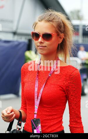 Dasha Kapustina (RUS), petite amie de Fernando Alonso (ESP) Ferrari Italian Grand Prix, dimanche 8 septembre 2013. Monza Italie. Banque D'Images