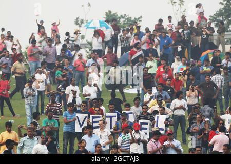 Ventilateurs. Grand Prix indien, dimanche 27 octobre 2013. Grande Noida, New Delhi, Inde. Banque D'Images