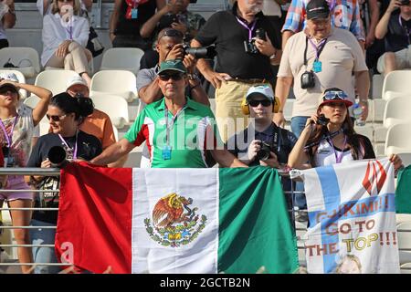 Fans mexicains dans la tribune. Grand Prix d'Abu Dhabi, dimanche 3 novembre 2013. Yas Marina circuit, Abu Dhabi, Émirats Arabes Unis. Banque D'Images