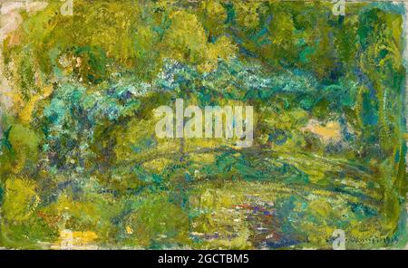 Claude Monet, passerelle au-dessus de l'étang de la Lily-eau, peinture de paysage, 1919 Banque D'Images