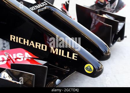 Détail nosecone Lotus F1 E22. Test Formula One, test One de Bahreïn, premier jour, mercredi 19 février 2014. Sakhir, Bahreïn. Banque D'Images