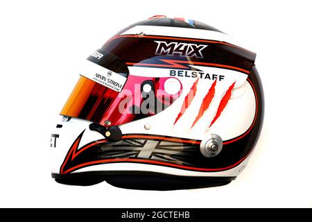 Le casque de l'écurie Max Chilton (GBR) Marussia F1 Team. Test Formula One, test One de Bahreïn, premier jour, mercredi 19 février 2014. Sakhir, Bahreïn. Banque D'Images