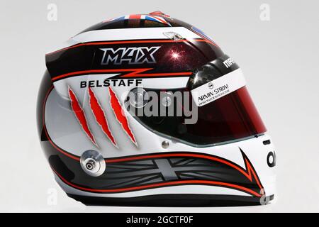 Le casque de l'écurie Max Chilton (GBR) Marussia F1 Team. Grand Prix d'Australie, jeudi 13 mars 2014. Albert Park, Melbourne, Australie. Banque D'Images