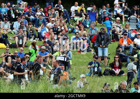 Ventilateurs. Grand Prix d'Autriche, samedi 21 juin 2014. Spielberg, Autriche. Banque D'Images