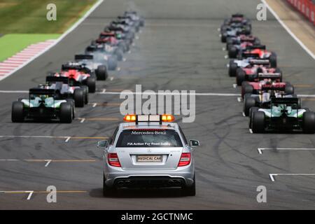 Le début de la course. Grand Prix de Grande-Bretagne, dimanche 6 juillet 2014. Silverstone, Angleterre. Banque D'Images