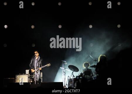 Lenny Kravitz (Etats-Unis) joue un concert dans le Parc Olympique. Grand Prix de Russie, samedi 11 octobre 2014. Sotchi Autodrom, Sotchi, Russie. Banque D'Images