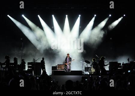 Lenny Kravitz (Etats-Unis) joue un concert dans le Parc Olympique. Grand Prix de Russie, samedi 11 octobre 2014. Sotchi Autodrom, Sotchi, Russie. Banque D'Images