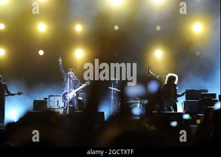 Lenny Kravitz (Etats-Unis) joue un concert dans le Parc Olympique. Grand Prix de Russie, samedi 11 octobre 2014. Sotchi Autodrom, Sotchi, Russie. Banque D'Images