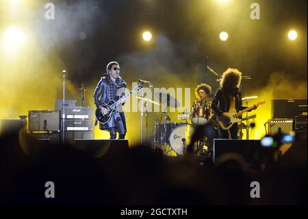 Lenny Kravitz (Etats-Unis) joue un concert dans le Parc Olympique. Grand Prix de Russie, samedi 11 octobre 2014. Sotchi Autodrom, Sotchi, Russie. Banque D'Images