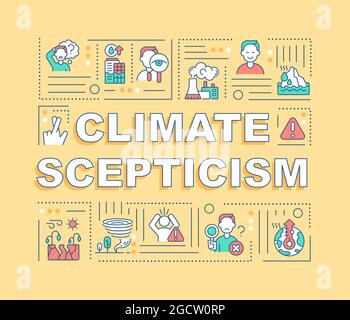 Bannière de concepts de mot de scepticisme climatique Illustration de Vecteur