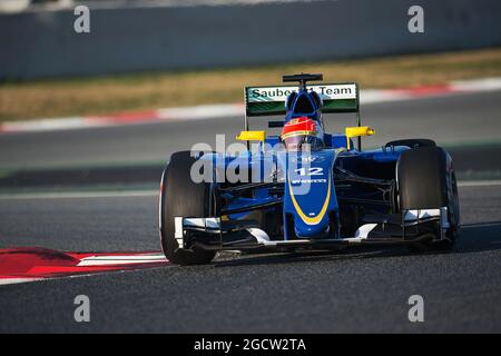 Felipe Nasr (BRA) Sauber C34. Test de Formule 1, jour 1, jeudi 19 février 2015. Barcelone, Espagne. Banque D'Images