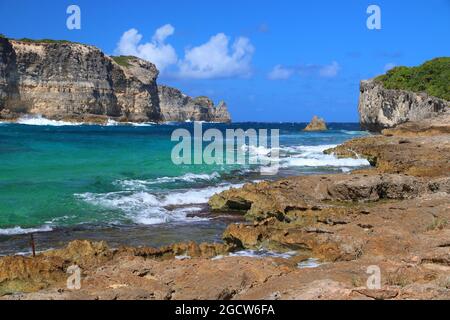 Paysage de la Guadeloupe - porte d'Enfer (porte de l'Enfer). Paysage des Caraïbes. Banque D'Images