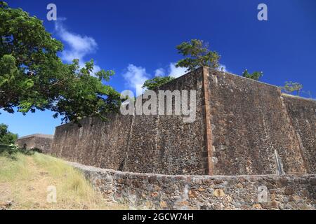 Site touristique Guadeloupe - les Saintes. Terre de Haut - fort Napoléon. Banque D'Images