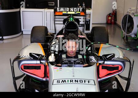 Javier Hernandez (MEX) joueur de football de Manchester Utd avec l'équipe de F1 Sahara Force India. Grand Prix du Canada, dimanche 7 juin 2015. Montréal, Canada. Banque D'Images